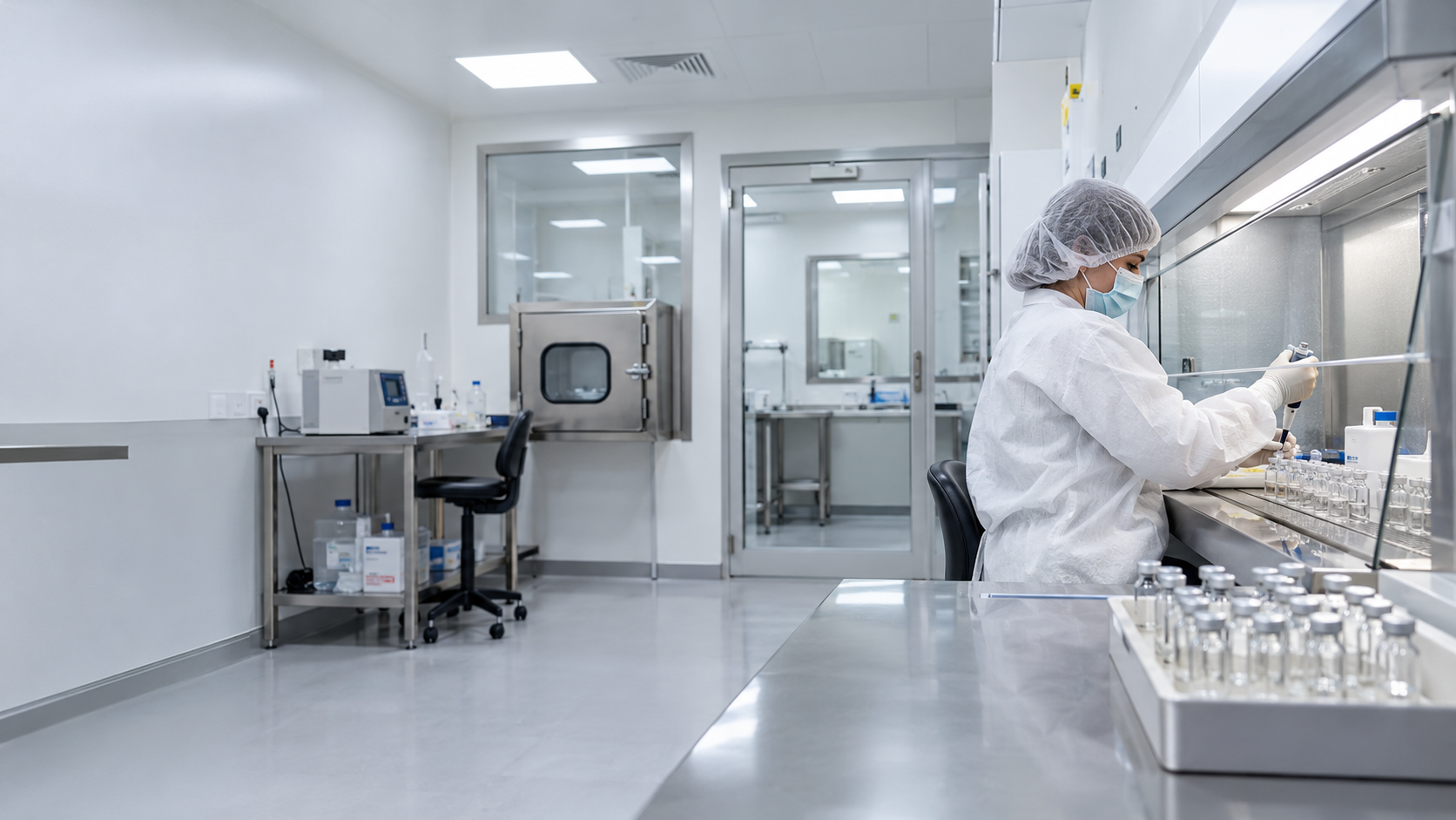 GMP certified sterile cleanroom facility with laminar airflow cabinet, Cape Town